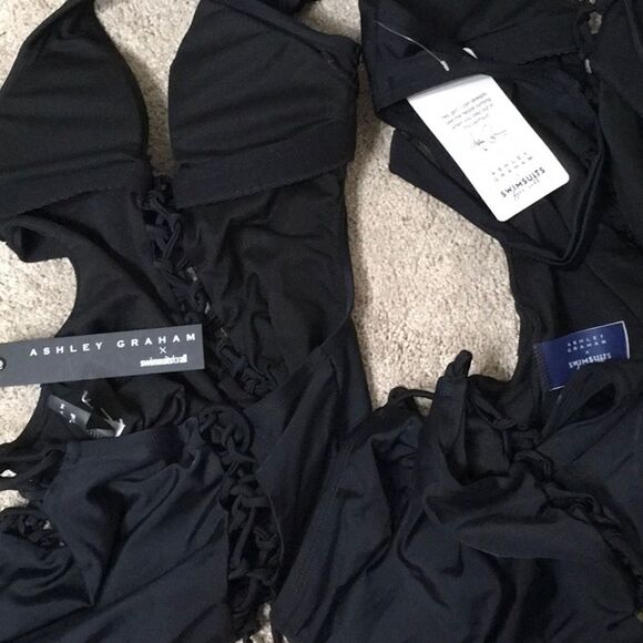 Ashley Graham sexy open back lace up swimsuit. NWT - Picture 7 of 8